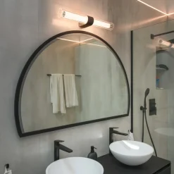 SLV væglampe til badeværelset Lygant dobbelt, sort, aluminium