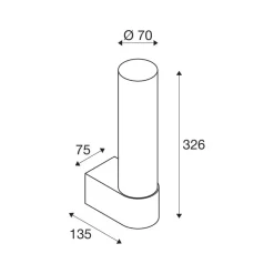 SLV væglampe til badeværelset Lygant enkelt, hvid, aluminium
