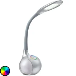 Sølvfarvet LED-bordlampe Paula