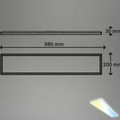 Smart LED loftlampe Tava, 98x20 cm, CCT, dæmpbar