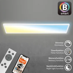 Smart LED loftlampe Tava, 98x20 cm, CCT, dæmpbar