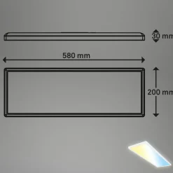 Smart LED loftlampe Tava, 58x20 cm, CCT, dæmpbar