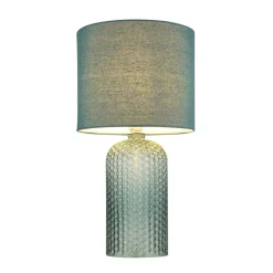 Sofia bordlampe, lysegrøn, højde 50 cm, stof/glas