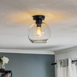 Sofia loftlampe med klart glasskærm