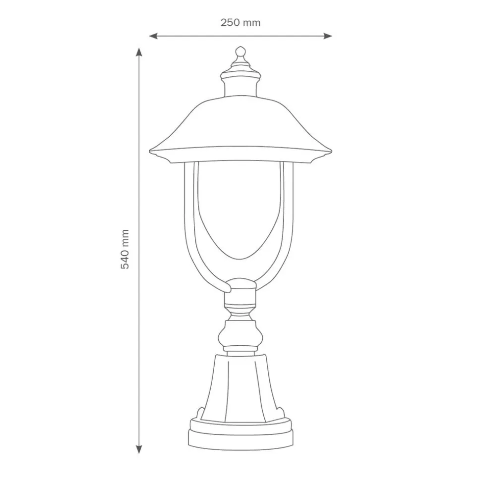 Sokkellampe 1157, sort/kobber
