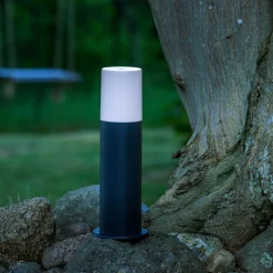 Sokkellampe Aberdeen, højde 35 cm, antracit, stål