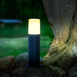 Sokkellampe Aberdeen, højde 35 cm, antracit, stål