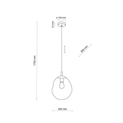 Sol Mini pendel, glas, Ø 25 cm, sort/grafitgrå