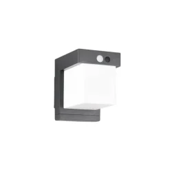 Solar-væglampe Colombo, sort mat, højde 14 cm, sensor