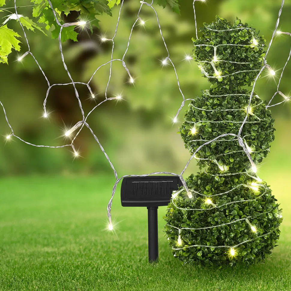 Solcelle lyskæde Ece, transparent, 20 meter