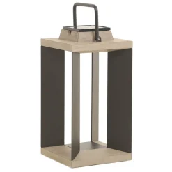 Solcellelanterne Teckalu, aluminium sort, 45,5 cm