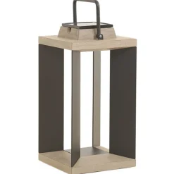 Solcellelanterne Teckalu, aluminium sort, 45,5 cm