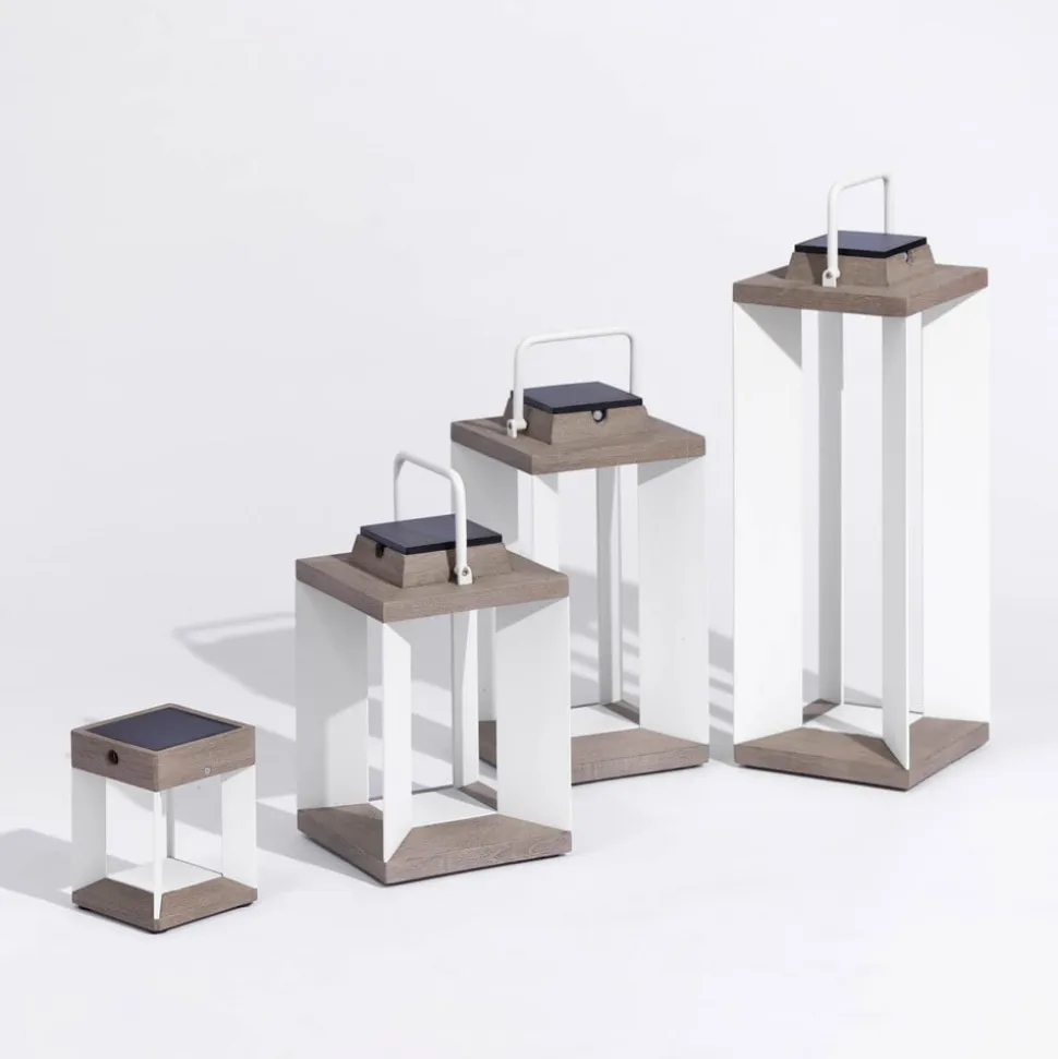 Solcellelanterne Teckalu, Duratek/hvid, 65,5 cm