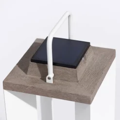 Solcellelanterne Teckalu, Duratek/hvid, 65,5 cm