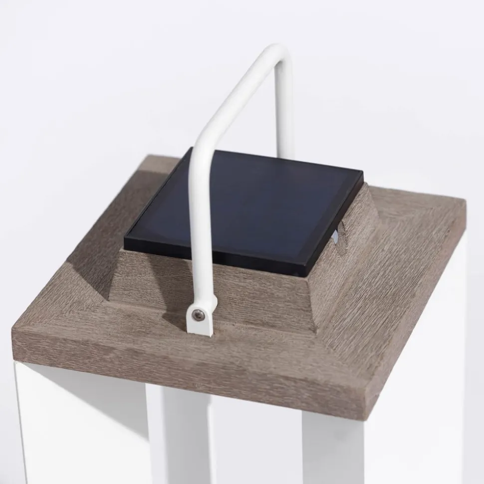 Solcellelanterne Teckalu, Duratek/hvid, 65,5 cm