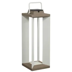 Solcellelanterne Teckalu, Duratek/hvid, 65,5 cm