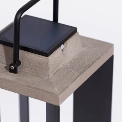 Solcellelanterne Teckalu, aluminium sort, 65,5 cm