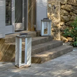 Solcellelanterne Teckalu, Duratek/hvid, 45,5 cm