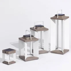 Solcellelanterne Teckalu, Duratek/hvid, 45,5 cm