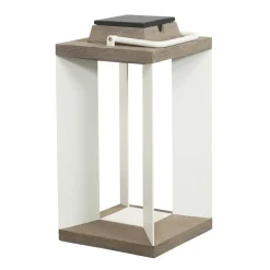 Solcellelanterne Teckalu, Duratek/hvid, 45,5 cm