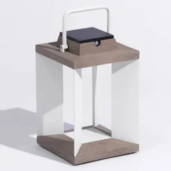 Solcellelanterne Teckalu, Duratek/hvid, 36,5 cm