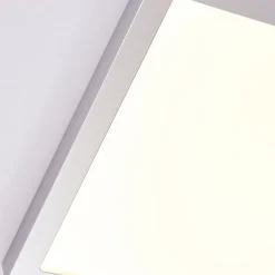 Solvie LED-loftlampe, sølv, kantet, 30 x 30 cm