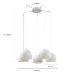 Sool-pendel, hvid, fem lys