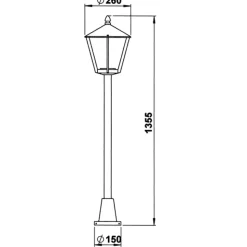 Sort lampemast 677 i herregårdsstil