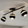 Sort-guld LED-loftslampe Nocito - 3 lyskilder