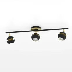 Sort-guld LED-loftslampe Nocito - 3 lyskilder