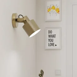 Southery vægspot, creme-guld børstet, 1 lyskilde