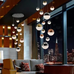 Sphere LED-hængelampe, flerfarvet, 14 lk., app