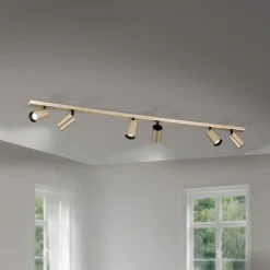 Spotlight Sean, 6 lyskilder, guldfarvet, metal, drejeligt monteret