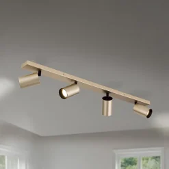 Spotlight Sean, 4 lyskilder, guldfarvet, metal, drejeligt monteret