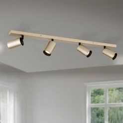 Spotlight Sean, 4 lyskilder, guldfarvet, metal, drejeligt monteret