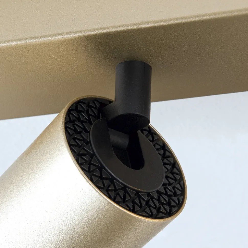 Spotlight Sean, 4 lyskilder, guldfarvet, metal, drejeligt monteret