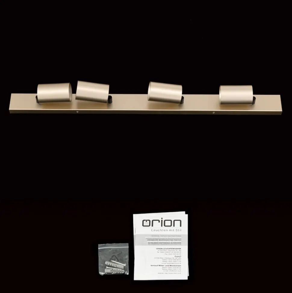 Spotlight Sean, 4 lyskilder, guldfarvet, metal, drejeligt monteret