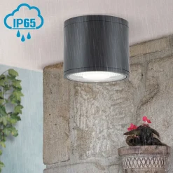 Sputnik LED-loftspot, IP65, Ø 14,5 cm, sort