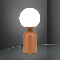 Stanley bordlampe, koralrød, højde 32 cm, keramik/glas