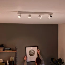 Star - LED loftspot i hvid med fire lys, WarmGlow