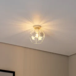 Stars loftlampe, sandfarvet, metal, Ø 21 cm