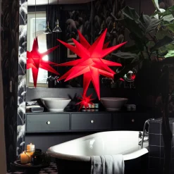 STERNTALER LED-stjerne, rød, Ø 55 cm, 18 takker, IP44