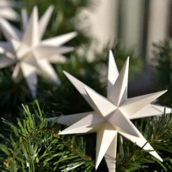 STERNTALER Lyskæde Stjerne, hvid Ø 12 cm 18 takker 3 lyskilder.