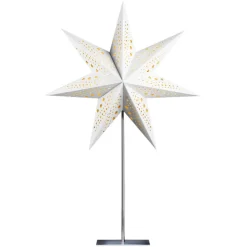 STERNTALER papirstjerne, hvid, 7-takket, Ø 45 cm, højde 70 cm