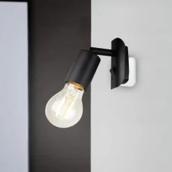 Stikkontaktlampe Batita Retro, IP20, sort