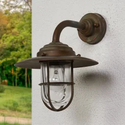 Stilfuld Antique udendørsvæglampe, klart glas