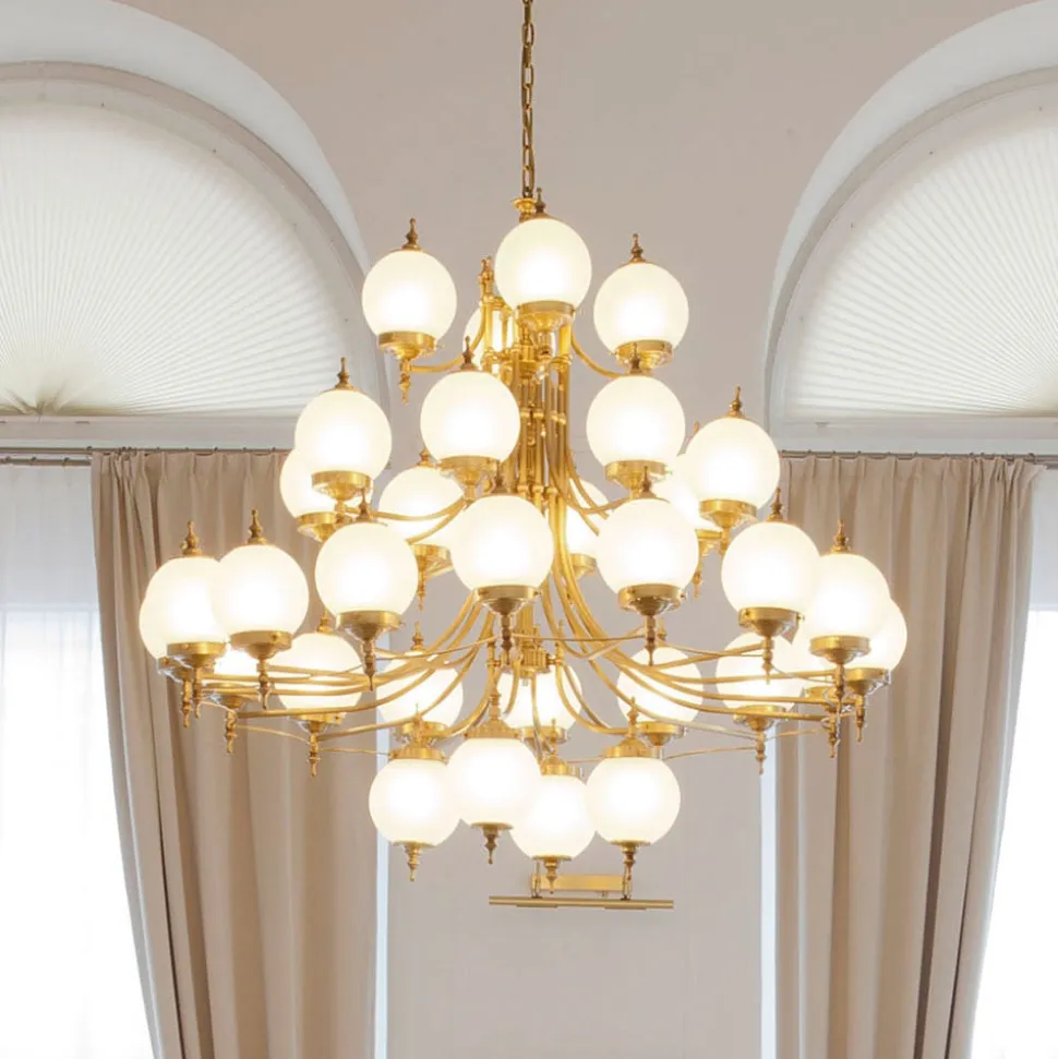 Stilig OBJEKT lysekrone i bronze med 32 lys