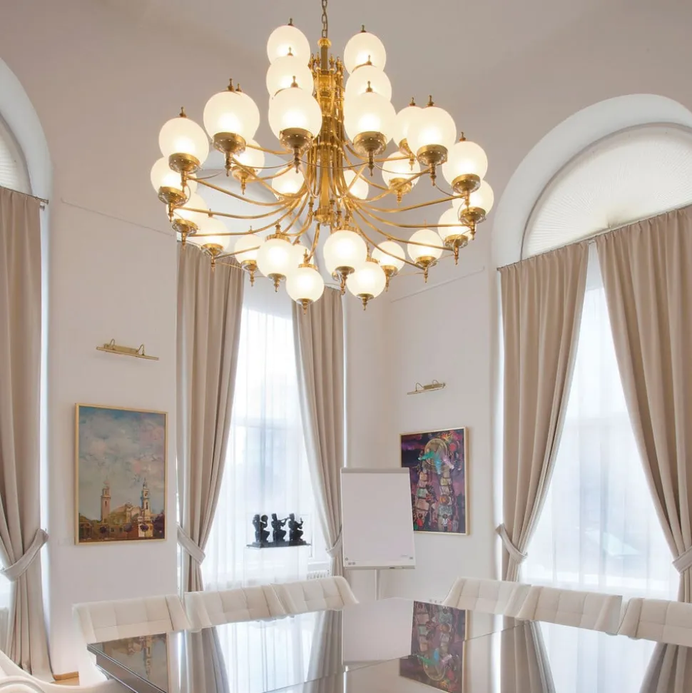 Stilig OBJEKT lysekrone i bronze med 32 lys