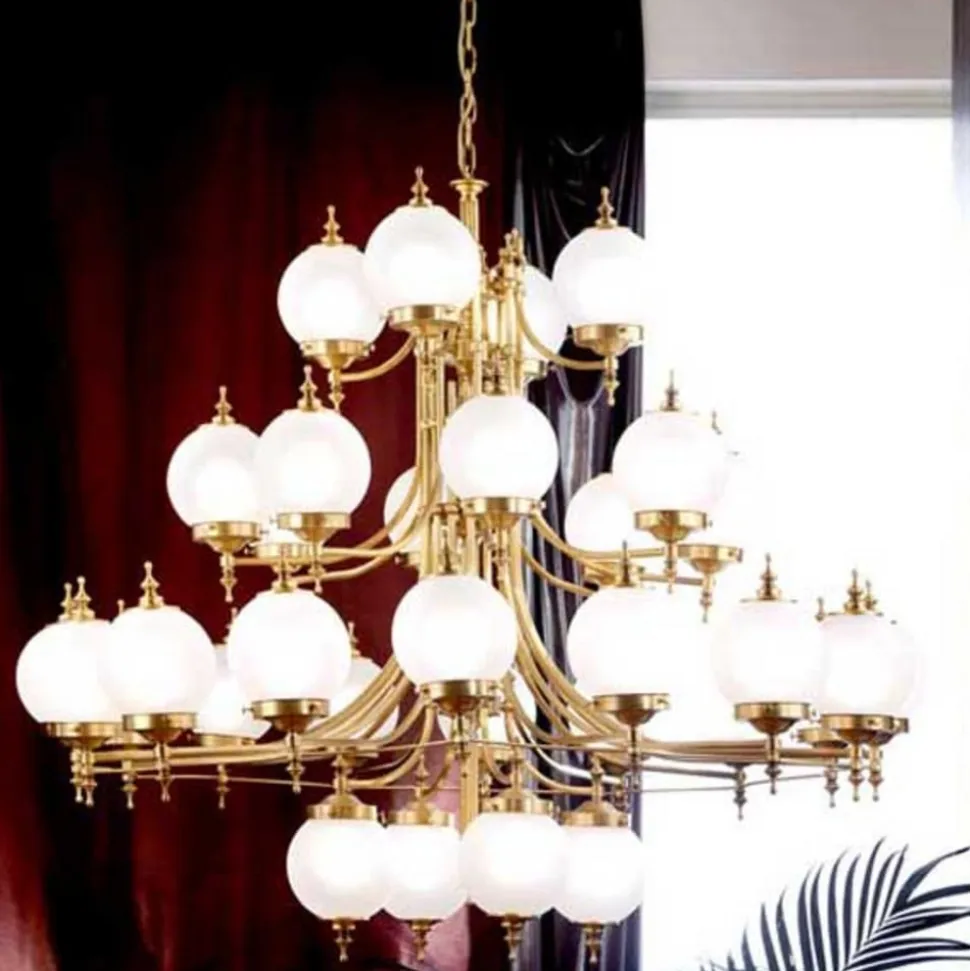 Stilig OBJEKT lysekrone i bronze med 32 lys