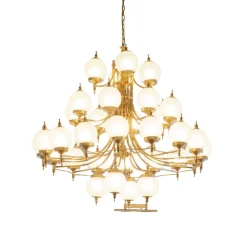 Stilig OBJEKT lysekrone i bronze med 32 lys